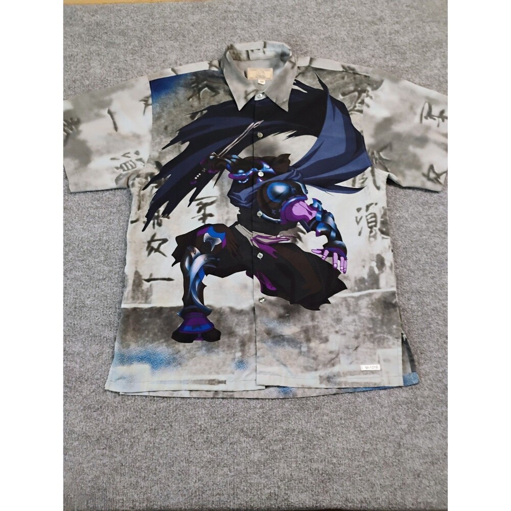 Calaca Gear Anime Samurai Button Up Shirt Mens XL All Over Print Y2K